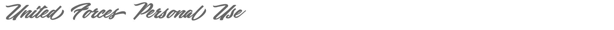 United Forces United Forces Personal Use.ttf font preview